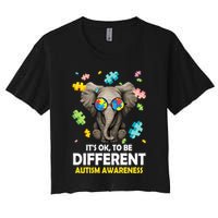 It's Ok To Be Different Elephant Autism Awareness Puzzle Meaningful Gift Crop Top
