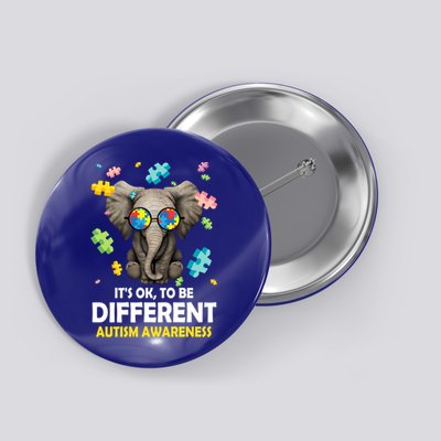 It's Ok To Be Different Elephant Autism Awareness Puzzle Meaningful Gift Button
