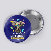 It's Ok To Be Different Elephant Autism Awareness Puzzle Meaningful Gift Button