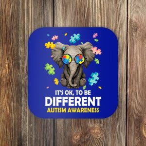 It's Ok To Be Different Elephant Autism Awareness Puzzle Meaningful Gift Coaster