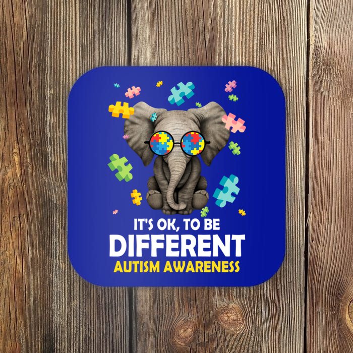 It's Ok To Be Different Elephant Autism Awareness Puzzle Meaningful Gift Coaster