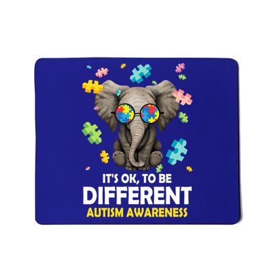 It's Ok To Be Different Elephant Autism Awareness Puzzle Meaningful Gift Mousepad