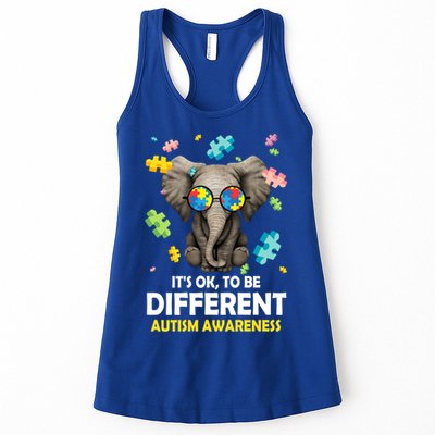 It's Ok To Be Different Elephant Autism Awareness Puzzle Meaningful Gift Womens Tank Top