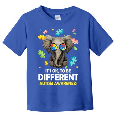 It's Ok To Be Different Elephant Autism Awareness Puzzle Meaningful Gift Toddler T-Shirt