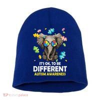 It's Ok To Be Different Elephant Autism Awareness Puzzle Meaningful Gift Short Acrylic Beanie