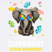 It's Ok To Be Different Elephant Autism Awareness Puzzle Meaningful Gift Garment-Dyed Sweatshirt
