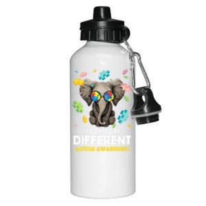 It's Ok To Be Different Elephant Autism Awareness Puzzle Meaningful Gift Aluminum Water Bottle