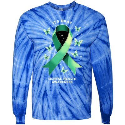 ItS Okay Tal Health Awareness Green Ribbon Great Gift Tie-Dye Long Sleeve Shirt