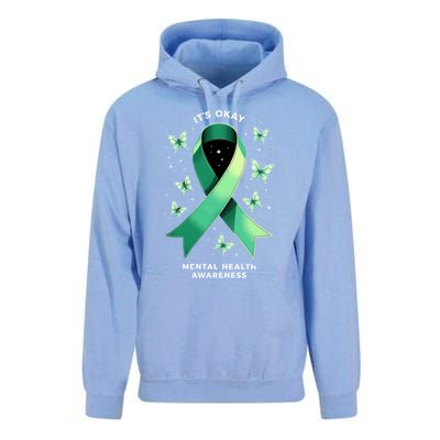 ItS Okay Tal Health Awareness Green Ribbon Great Gift Unisex Surf Hoodie