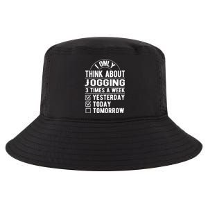 I Only Think About Jogging Sayings Running Quotes Runner Cute Gift Cool Comfort Performance Bucket Hat