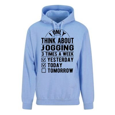 I Only Think About Jogging Sayings Running Quotes Runner Cute Gift Unisex Surf Hoodie