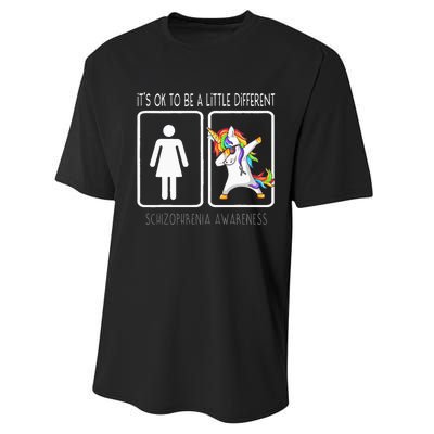 It's Ok To Be A Little Different Schizophrenia Awareness Performance Sprint T-Shirt