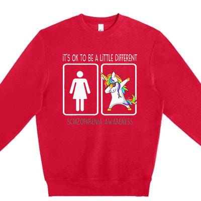 It's Ok To Be A Little Different Schizophrenia Awareness Premium Crewneck Sweatshirt