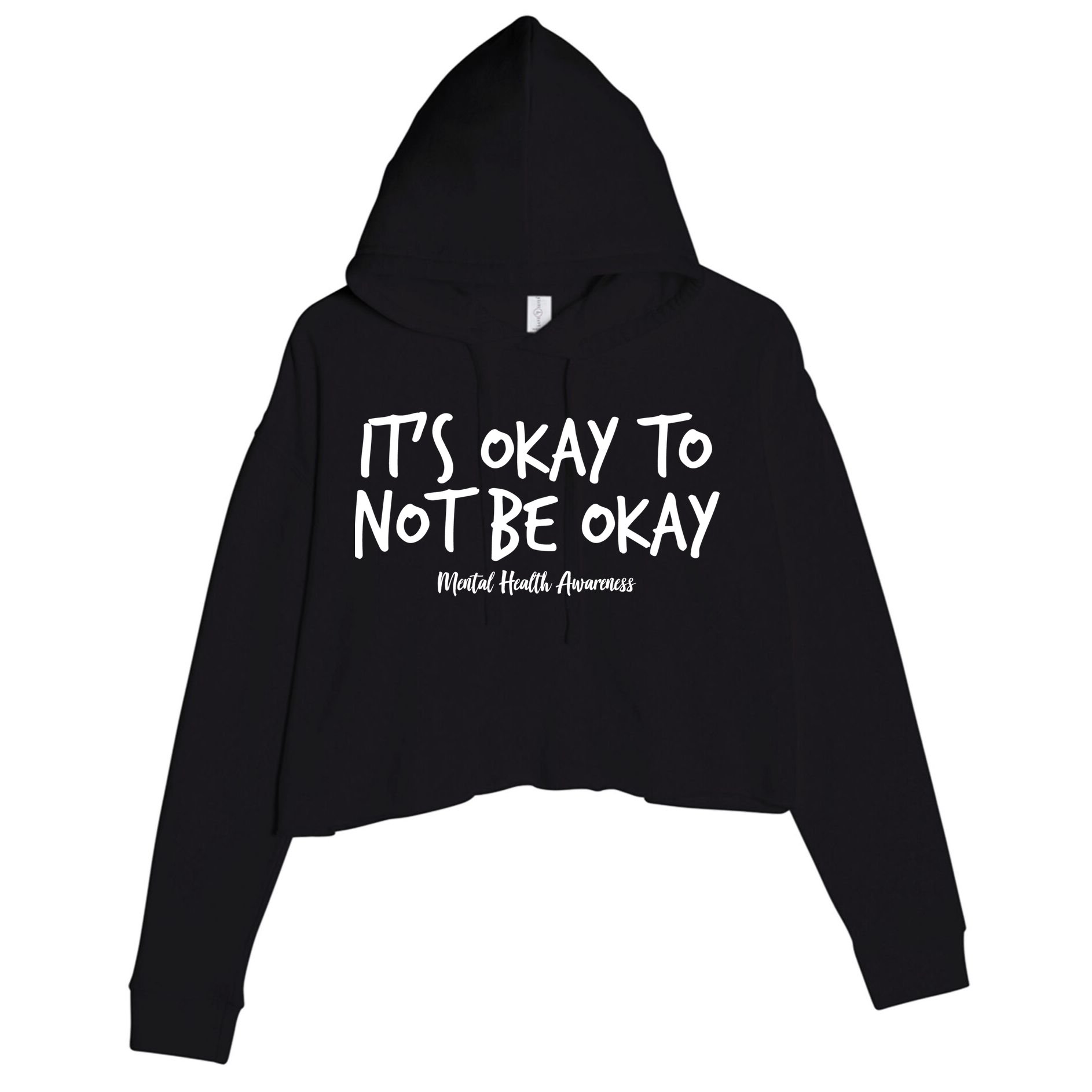 It's Okay To Not Be Okay Mental Health Awareness Crop Fleece Hoodie