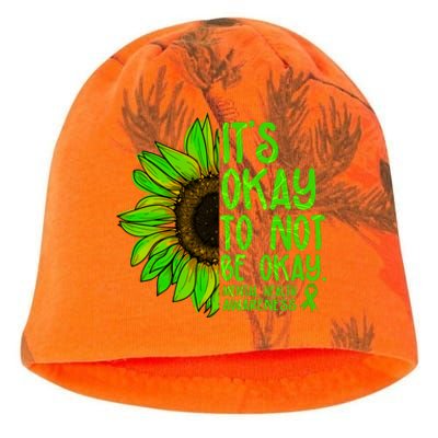 It's Okay To Not Be Okay Mental Health Awareness Green Sunflower Kati - Camo Knit Beanie