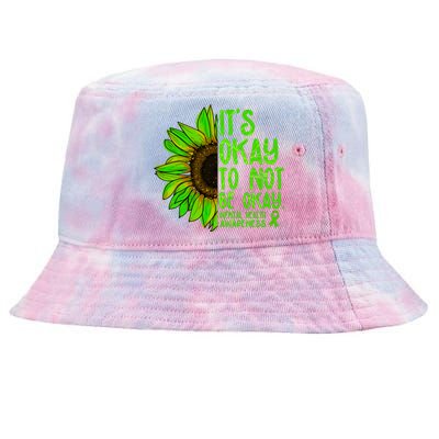 It's Okay To Not Be Okay Mental Health Awareness Green Sunflower Tie-Dyed Bucket Hat