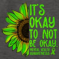 It's Okay To Not Be Okay Mental Health Awareness Green Sunflower Vector Backpack