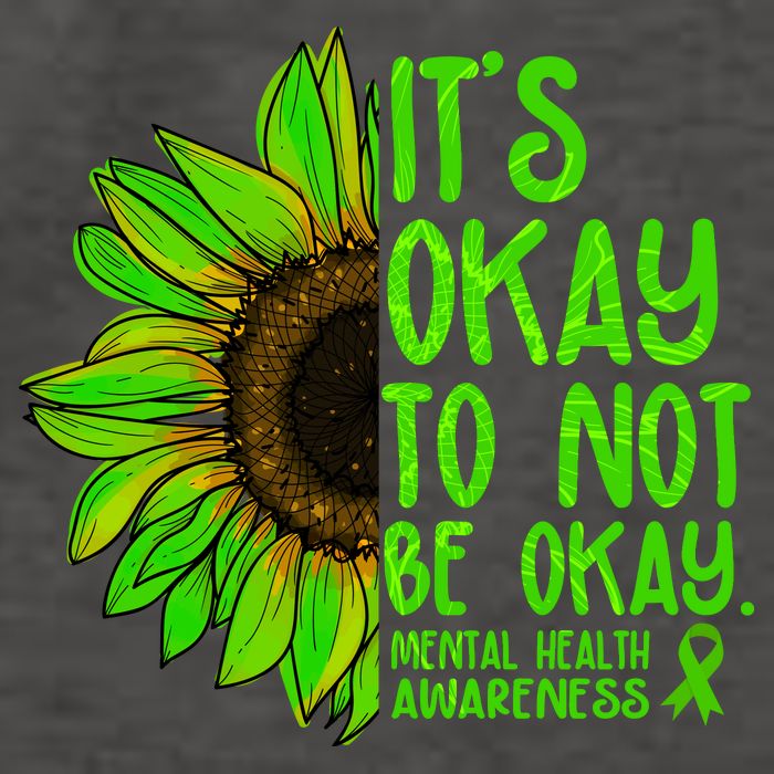 It's Okay To Not Be Okay Mental Health Awareness Green Sunflower Vector Backpack