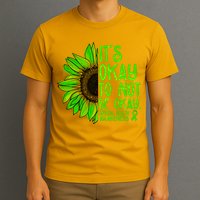 It's Okay To Not Be Okay Mental Health Awareness Green Sunflower T-Shirt