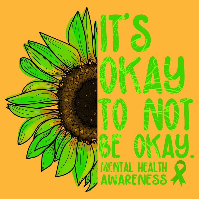It's Okay To Not Be Okay Mental Health Awareness Green Sunflower T-Shirt