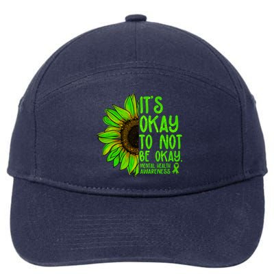 It's Okay To Not Be Okay Mental Health Awareness Green Sunflower 7-Panel Snapback Hat