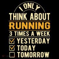 I Only Think About Running Sayings Runner Quotes Marathon Gift Cooling Performance Long Sleeve Crew