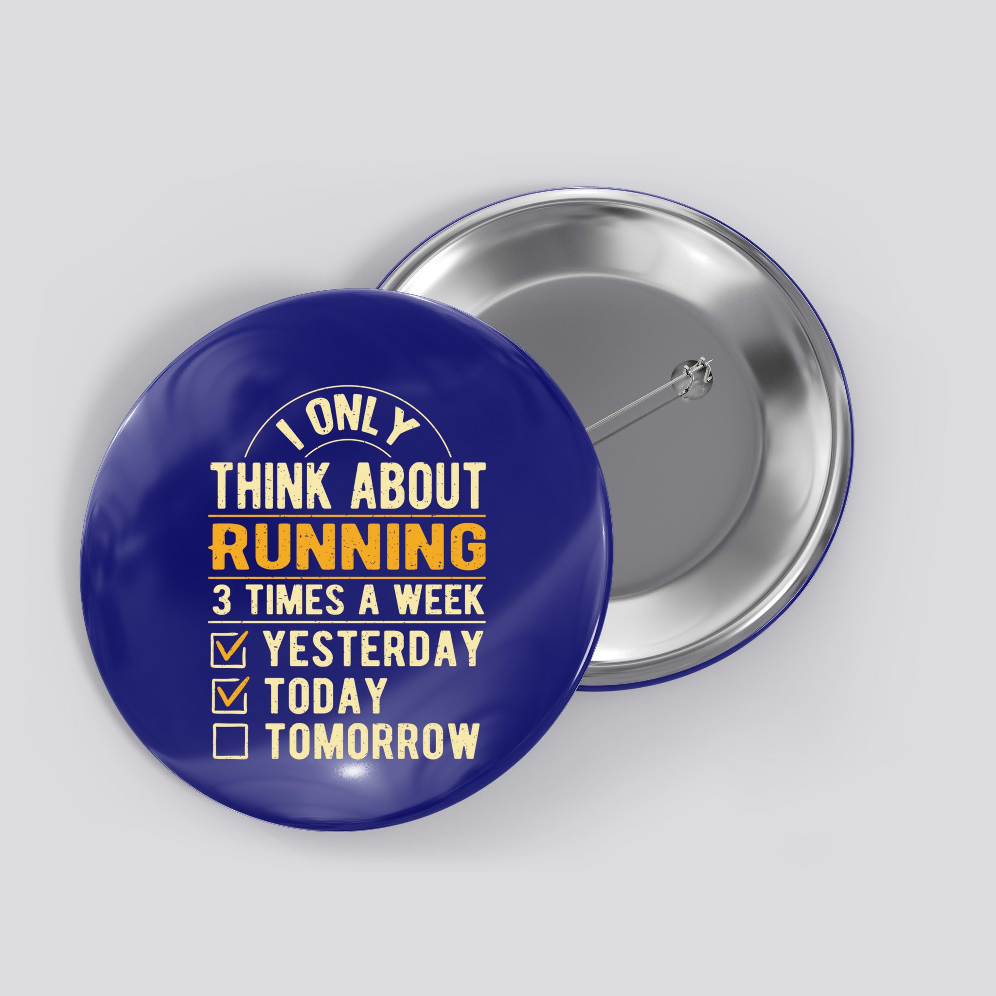 I Only Think About Running Sayings Runner Quotes Marathon Gift Button