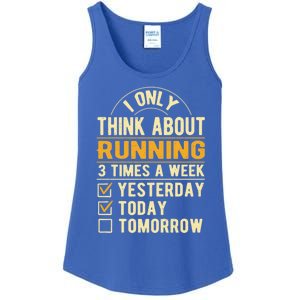 I Only Think About Running Sayings Runner Quotes Marathon Gift Ladies Essential Tank