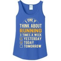 I Only Think About Running Sayings Runner Quotes Marathon Gift Ladies Essential Tank