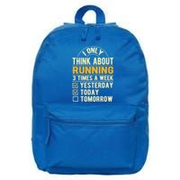 I Only Think About Running Sayings Runner Quotes Marathon Gift 16 in Basic Backpack