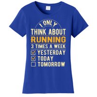 I Only Think About Running Sayings Runner Quotes Marathon Gift Women's T-Shirt