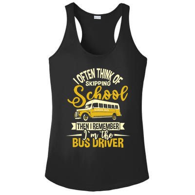 I Often Think Of Skipping School - School Bus Driver Ladies PosiCharge Competitor Racerback Tank