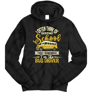 I Often Think Of Skipping School - School Bus Driver Tie Dye Hoodie