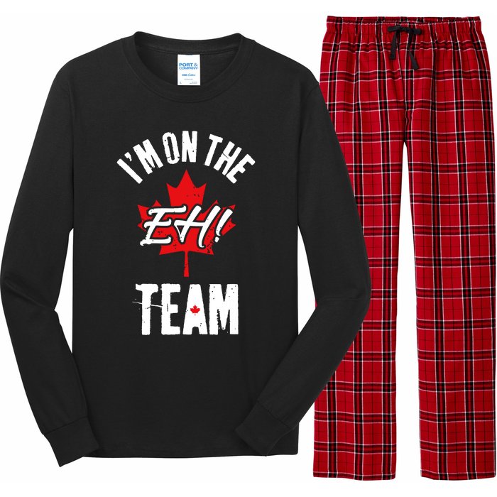 Im On The Eh Team Sports Funny Happy Canada Day Long Sleeve Pajama Set