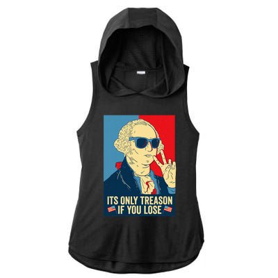 Its Only Treason If You Lose George Washington Ladies PosiCharge Tri-Blend Wicking Draft Hoodie Tank