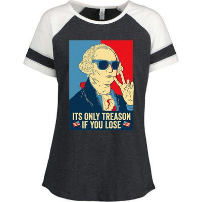 Its Only Treason If You Lose George Washington Enza Ladies Jersey Colorblock Tee