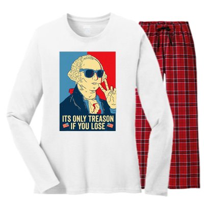 Its Only Treason If You Lose George Washington Women's Long Sleeve Flannel Pajama Set 