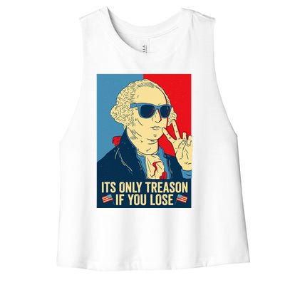 Its Only Treason If You Lose George Washington Women's Racerback Cropped Tank