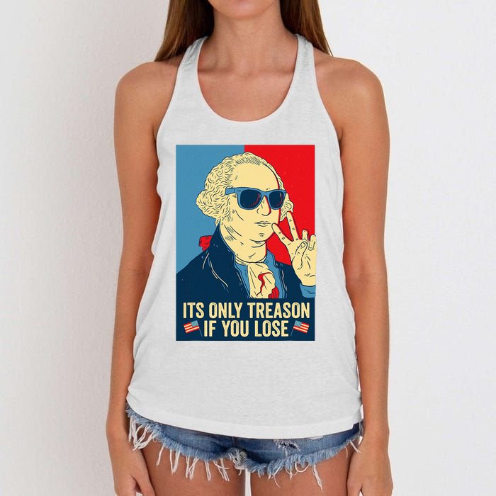 Its Only Treason If You Lose George Washington Women's Knotted Racerback Tank