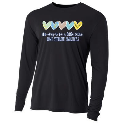 ItS Ok To Be A Little Extra Down Syndrome Awareness Cooling Performance Long Sleeve Crew