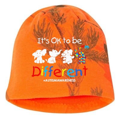 Its Ok To Be Different Autism Awareness Acceptance Wo Kati - Camo Knit Beanie