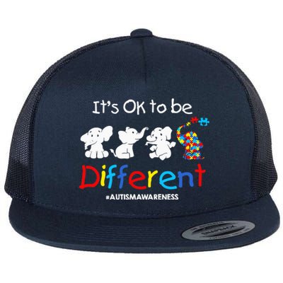 Its Ok To Be Different Autism Awareness Acceptance Wo Flat Bill Trucker Hat