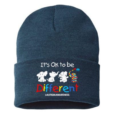 Its Ok To Be Different Autism Awareness Acceptance Wo Sustainable Knit Beanie