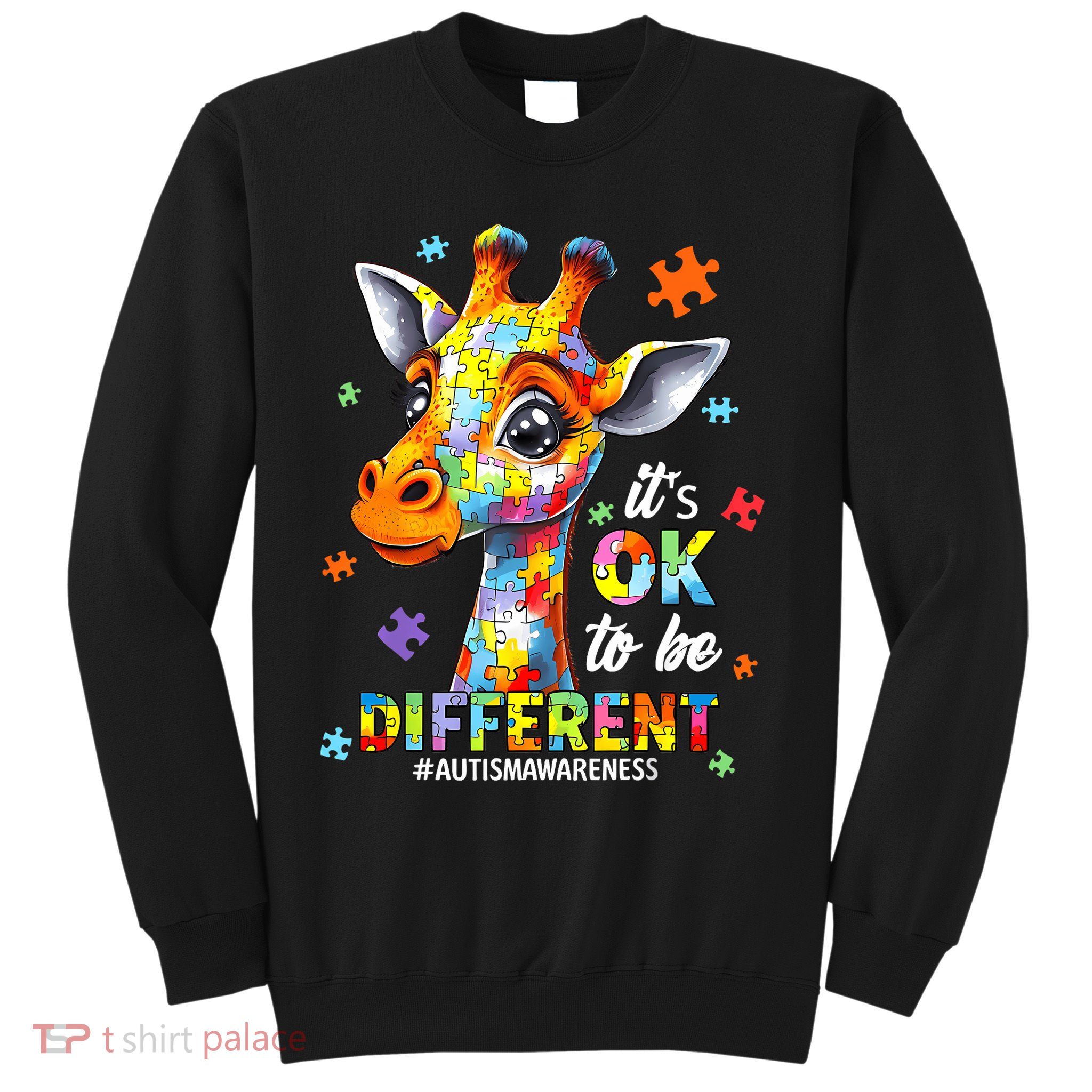 Its Ok To Be Different Autism Awareness Cute Giraffe Animal Sweatshirt