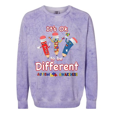 It's OK to be Different Autism Awareness Colorblast Crewneck Sweatshirt