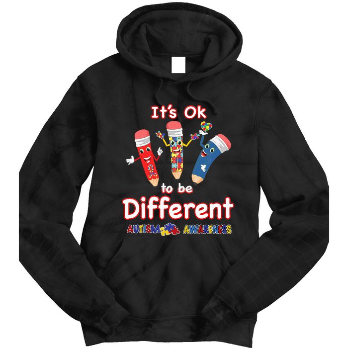 It's OK to be Different Autism Awareness Tie Dye Hoodie