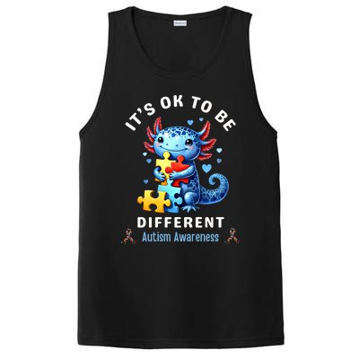 ItS Ok To Be Different Autism Awareness Cute Axolotl Animal Gift PosiCharge Competitor Tank