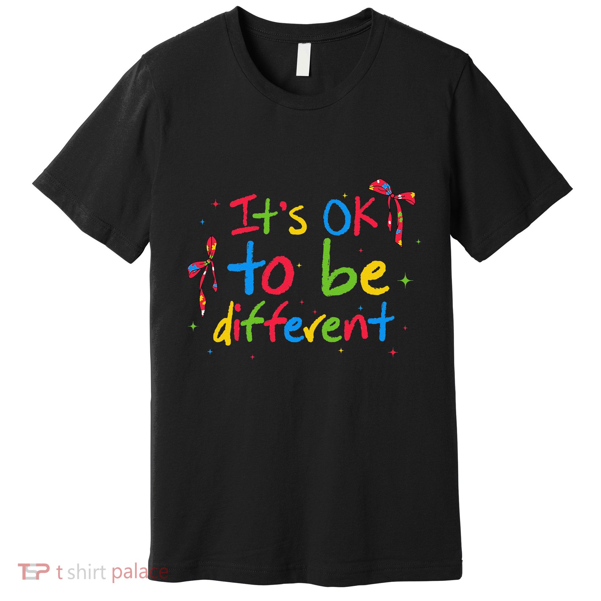 ItS Okay To Be Different Coquette Autism Awareness Puzzle Premium T-Shirt