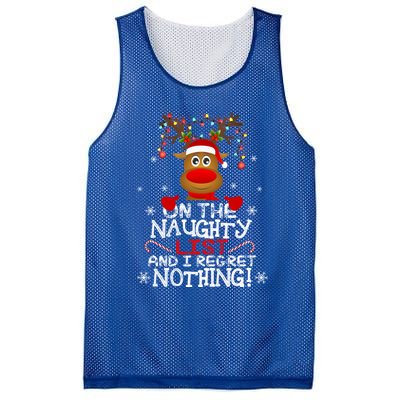 IM On The Naughty List Funny Reindeer Christmas Pajamas Gift Mesh Reversible Basketball Jersey Tank