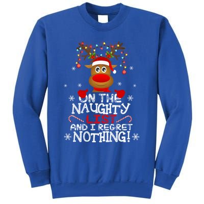 IM On The Naughty List Funny Reindeer Christmas Pajamas Gift Tall Sweatshirt